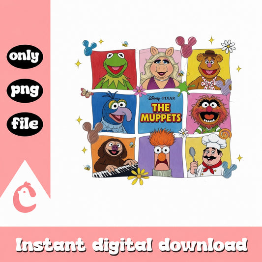The Muppets Characters PNG, Kermit Miss Piggy PNG, Disney PNG