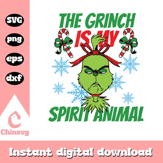 The grinch is my spirit animal merry christmas quote svg, grinch quote svg