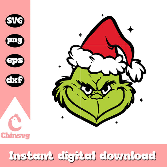 The grinch santa hat christmas svg, grinch christmas hat svg