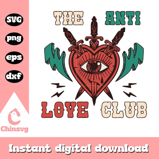 The anti love club svg, heart shape svg, valentine svg