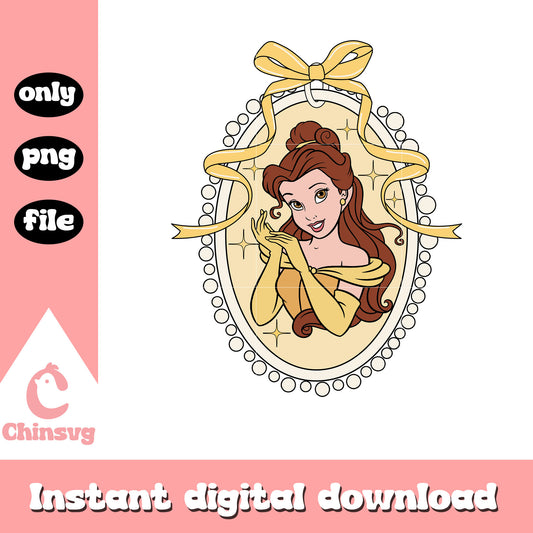 The beauty and vintage mirror png, disney movies png, belle png