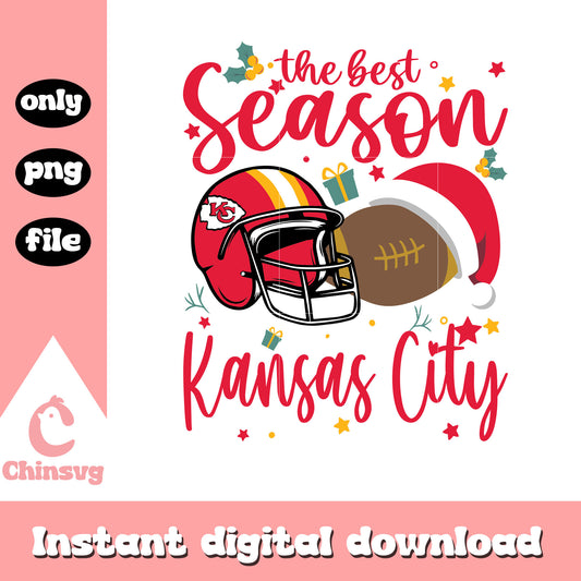 The best season Kansas City christmas svg, rugby ball svg