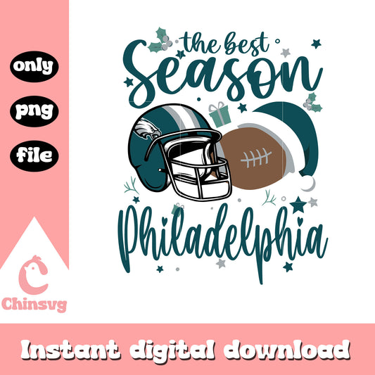 The best season Philadelphia Eagles christmas svg, rugby ball svg