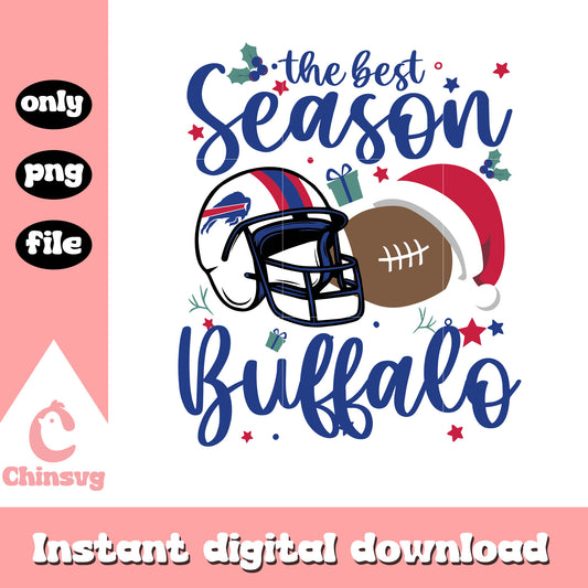 The best season buffalo christmas svg, santa hat svg, rugby helmet svg