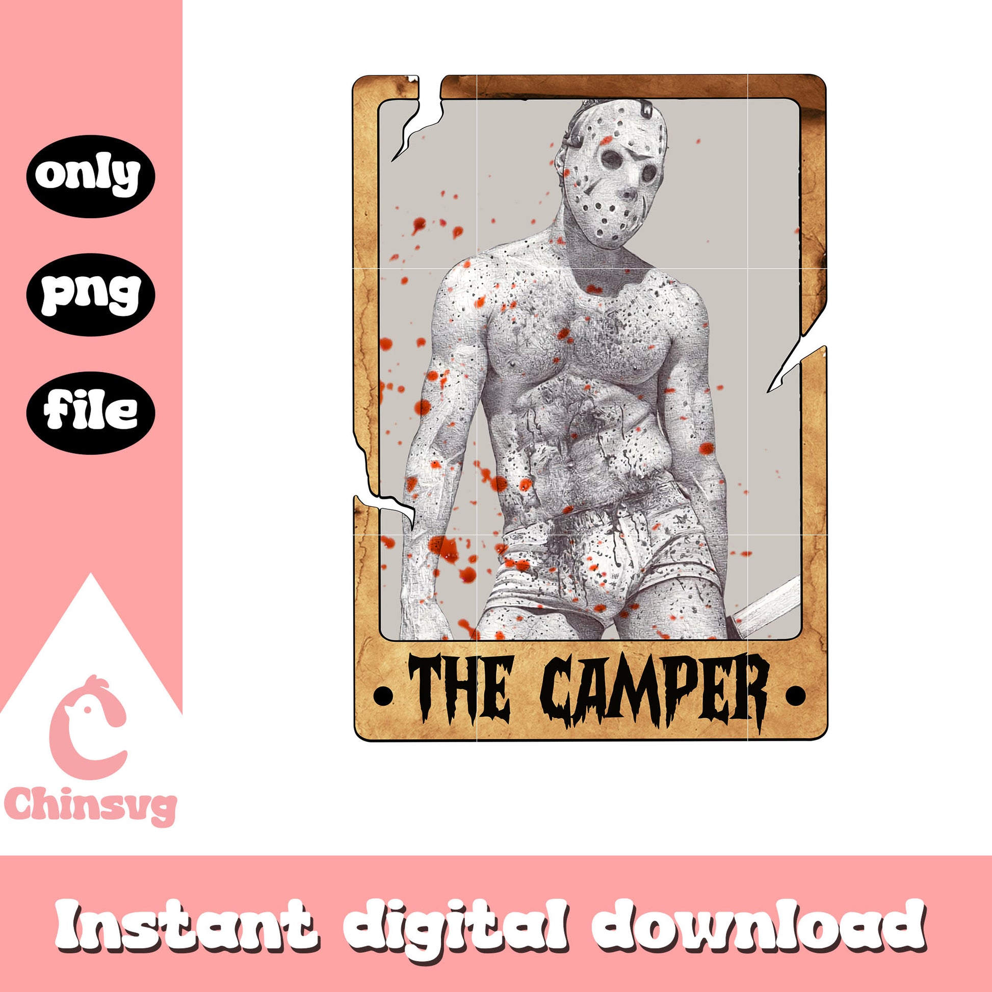 The camper halloween tarot card png, halloween movie png