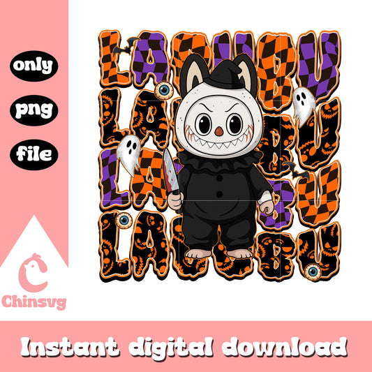 The clown labubu doll design png, clown halloween png