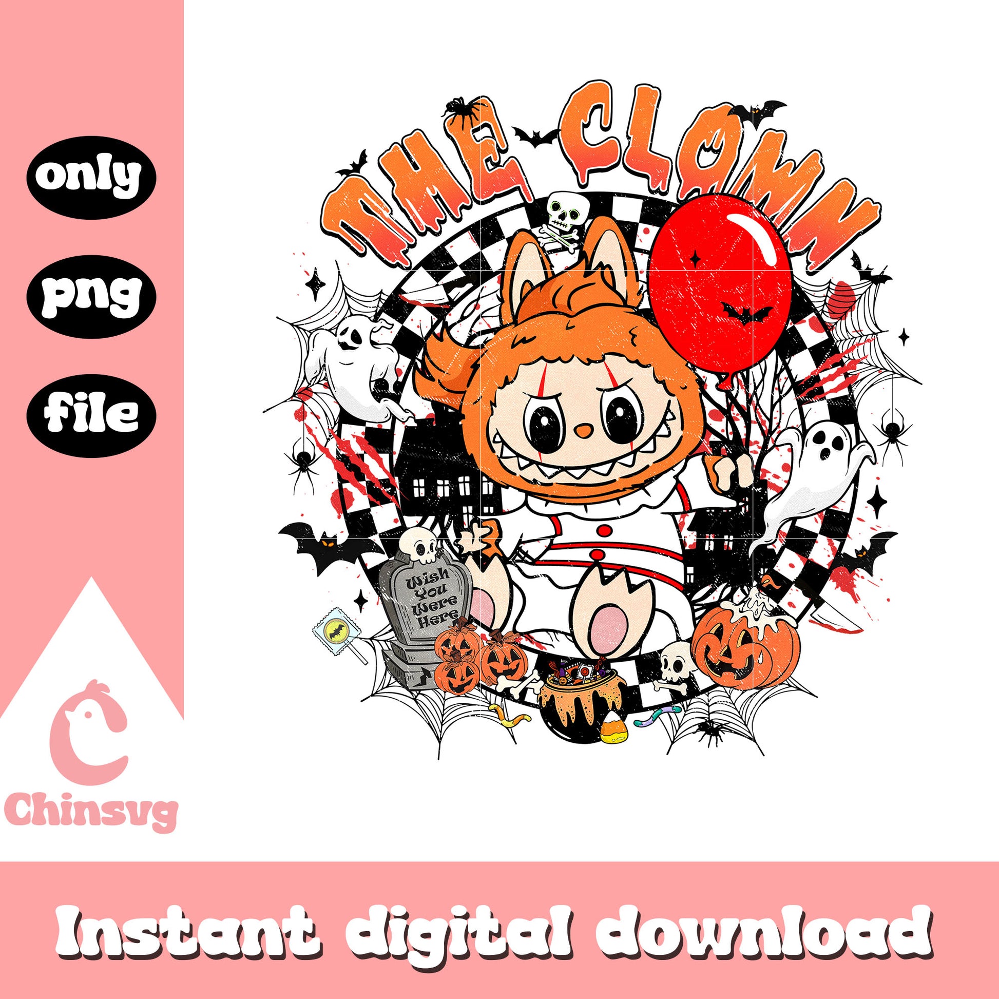 The clown labubu pennywise halloween png, pennywise halloween png
