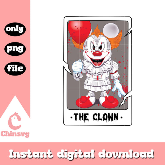 The clown mickey pennywise card png, mickey pennywise png