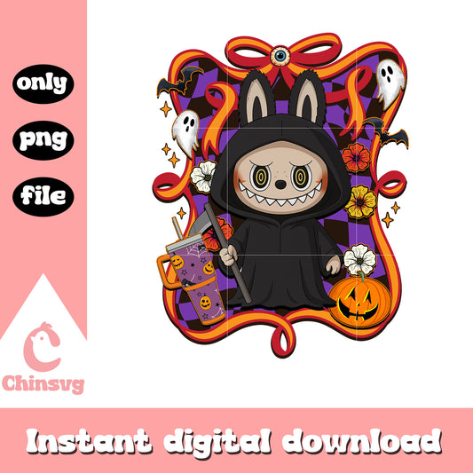 The death halloween labubu bow png, the death movie png