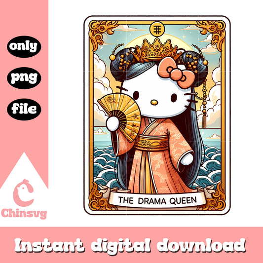 The drama queen tarot cards png, hello kitty characters png