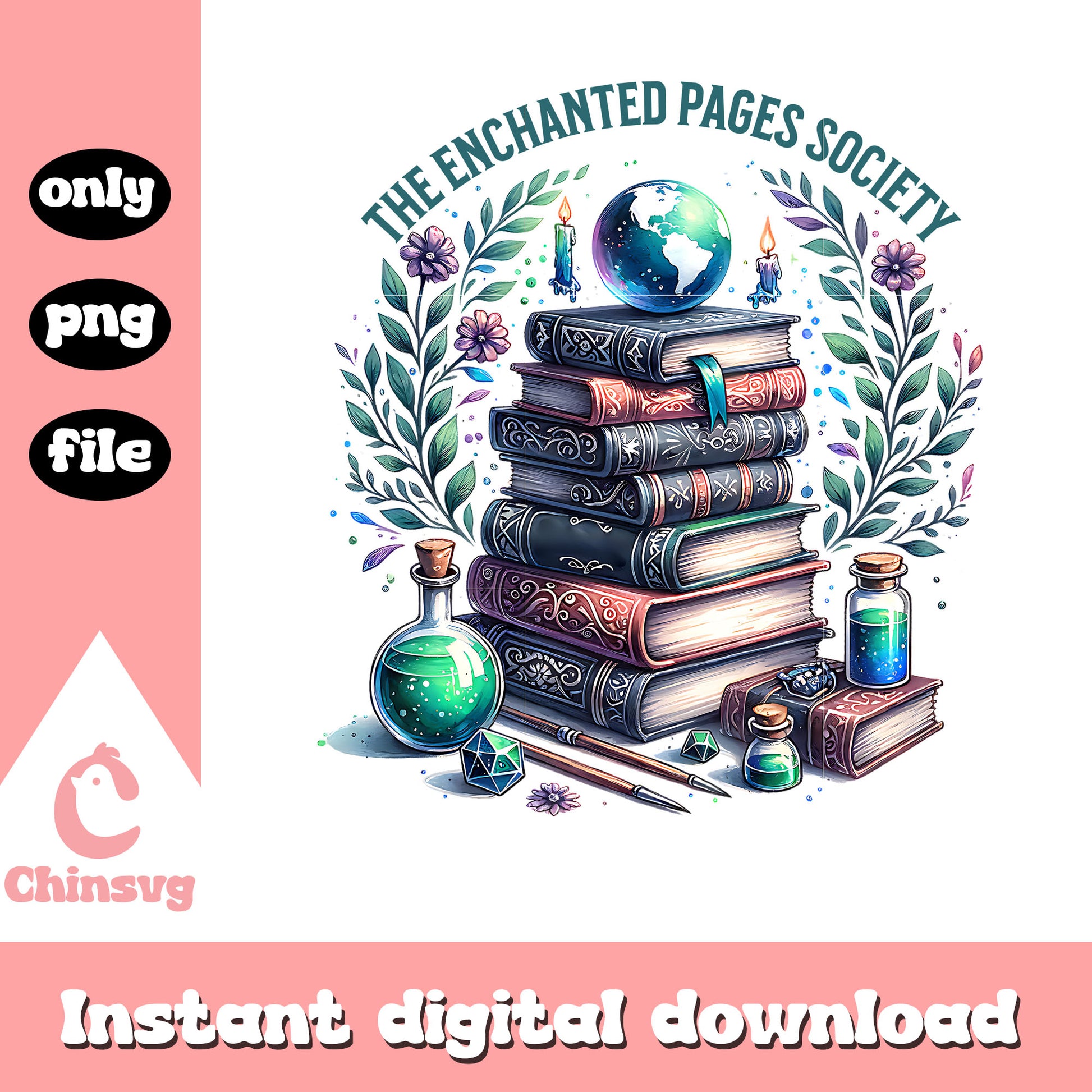 The enchanted pages society png, book club png