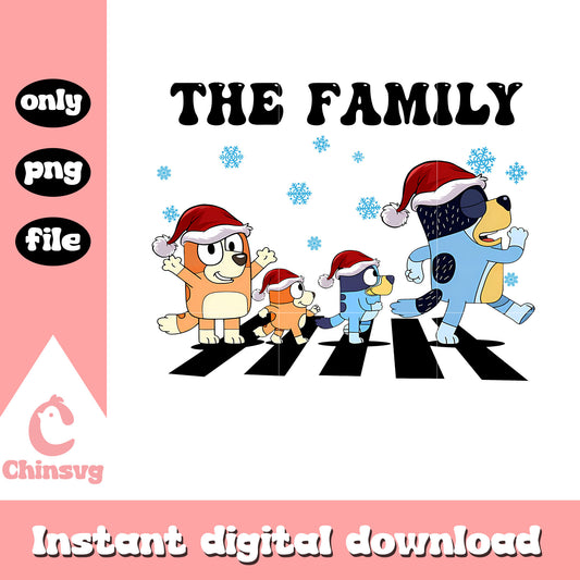 The family on the snow png, christmas png, family Heelers png