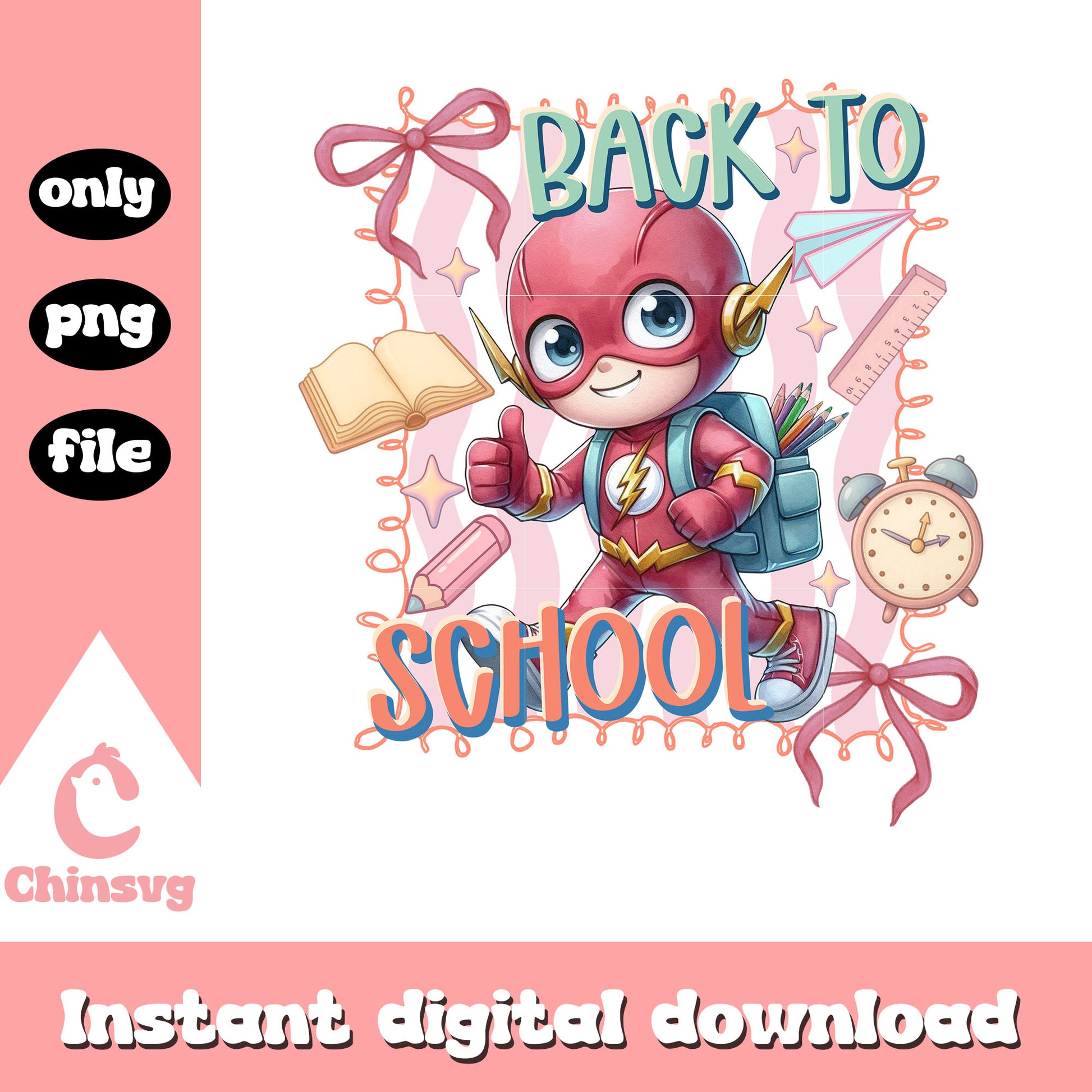 The flash back to school coquette design png, the flash png