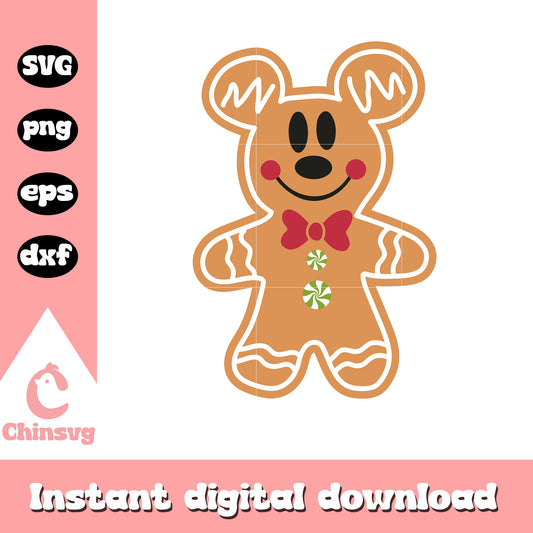 The gingerbread man mickey svg, gingerbread cookie svg