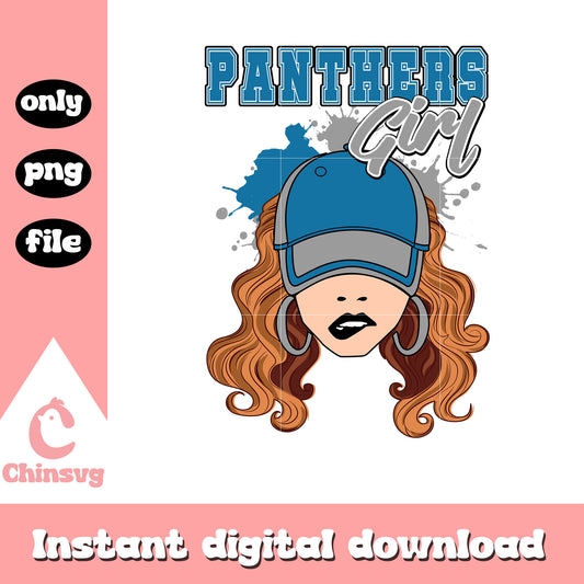 The girl wearing a carolina panthers hat png, nfl panthers png 
