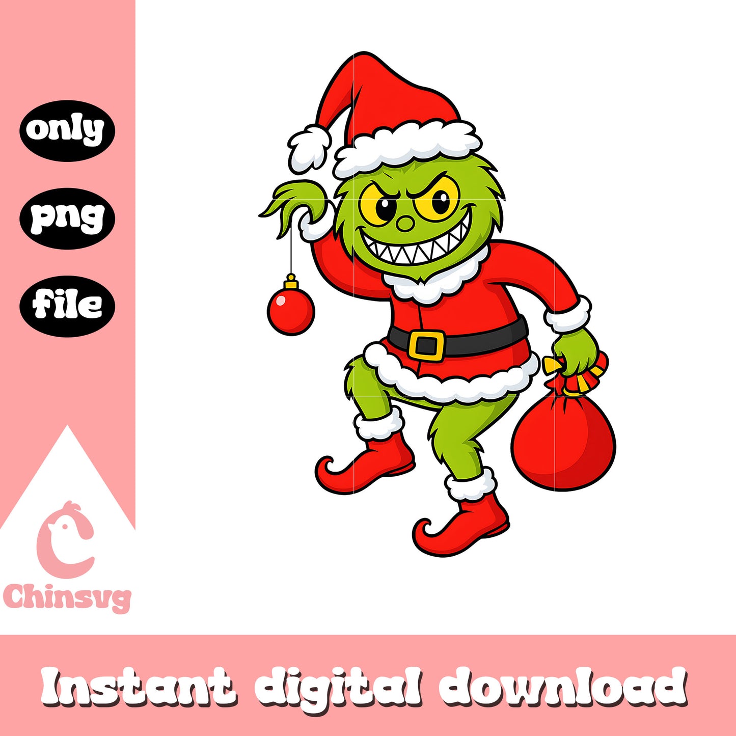 The girnch on christmas day png, merry christmas png