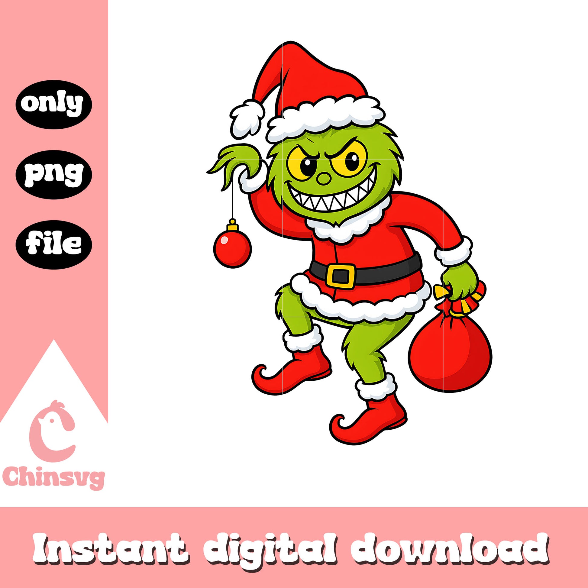 The girnch on christmas day png, merry christmas png