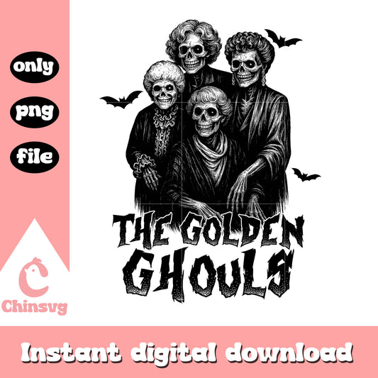 The golden ghouls halloween design png, halloween decorations png