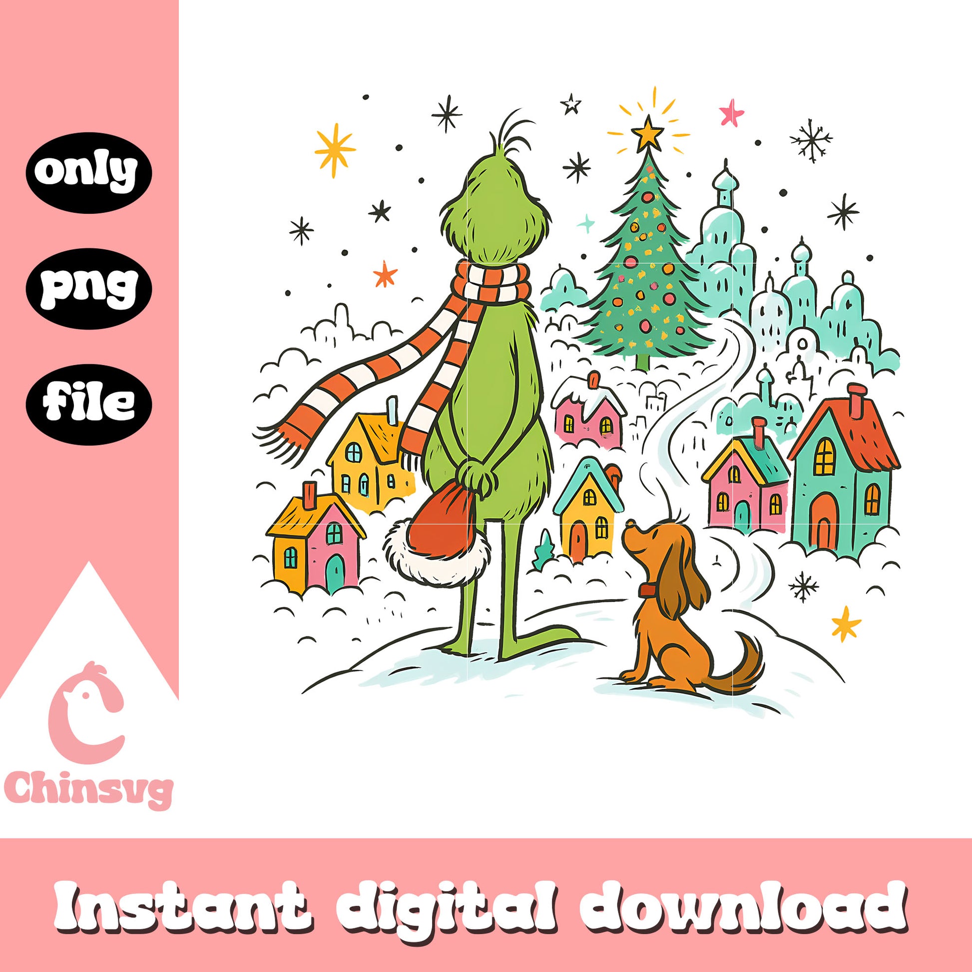 The grinch and max on christmas png, max and grinch png