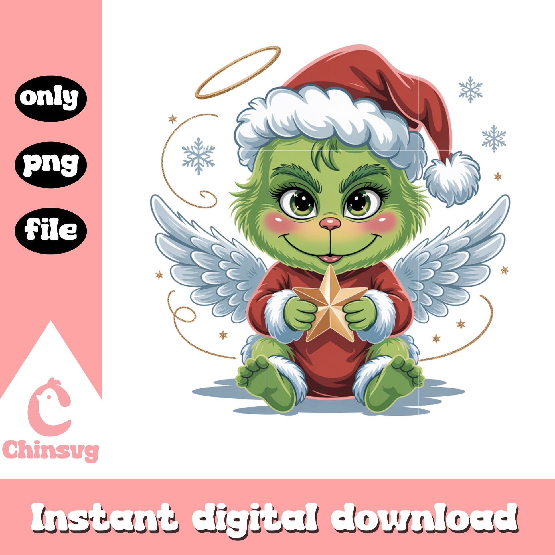 The grinch angel merry christmas png, grinch memes funny png