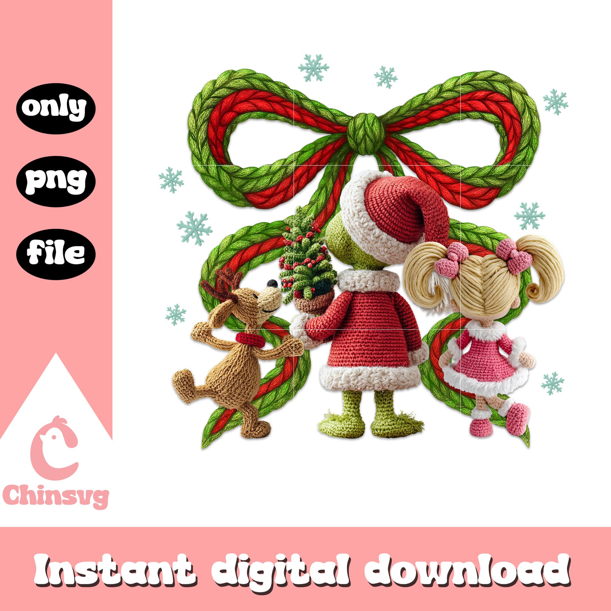 The grinch cast christmas bow png,  grinch movie png