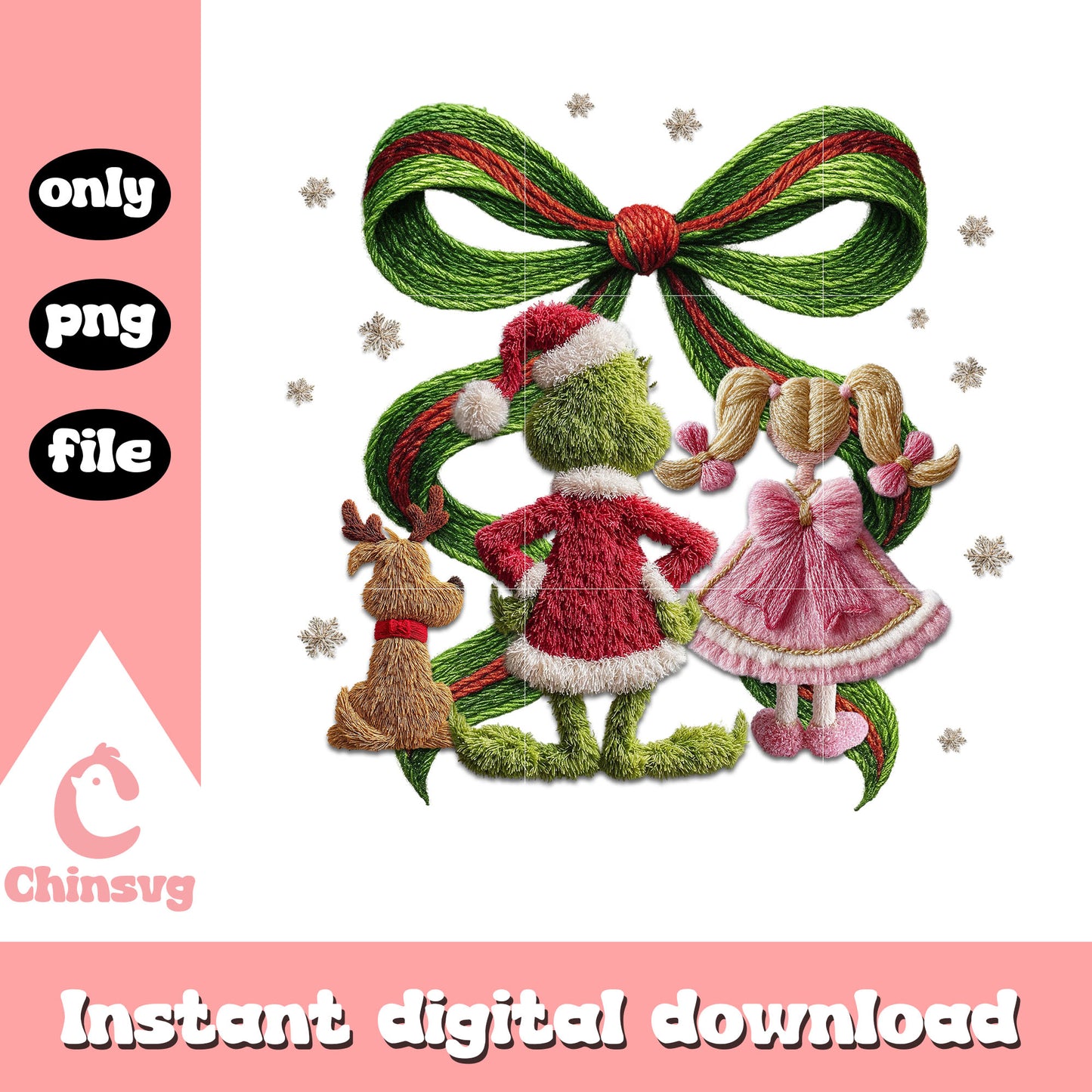The grinch cast christmas patchwork png, grinch png