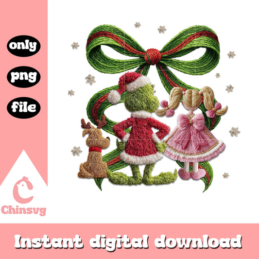 The grinch cast christmas patchwork png, grinch png