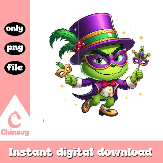 The grinch character mardi gras day png, mardi gras png, grinch png