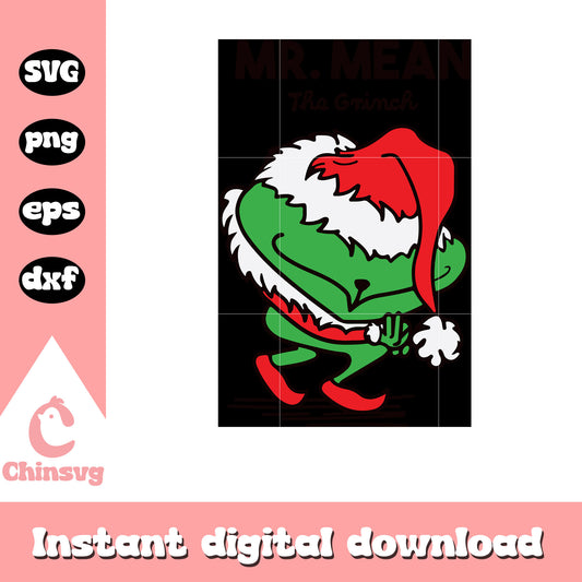 The grinch character santa hat svg, the grinch svg, dr seuss svg