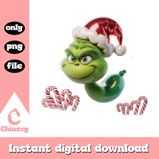 The grinch christmas balloon shape png, grinch xmas ideas png