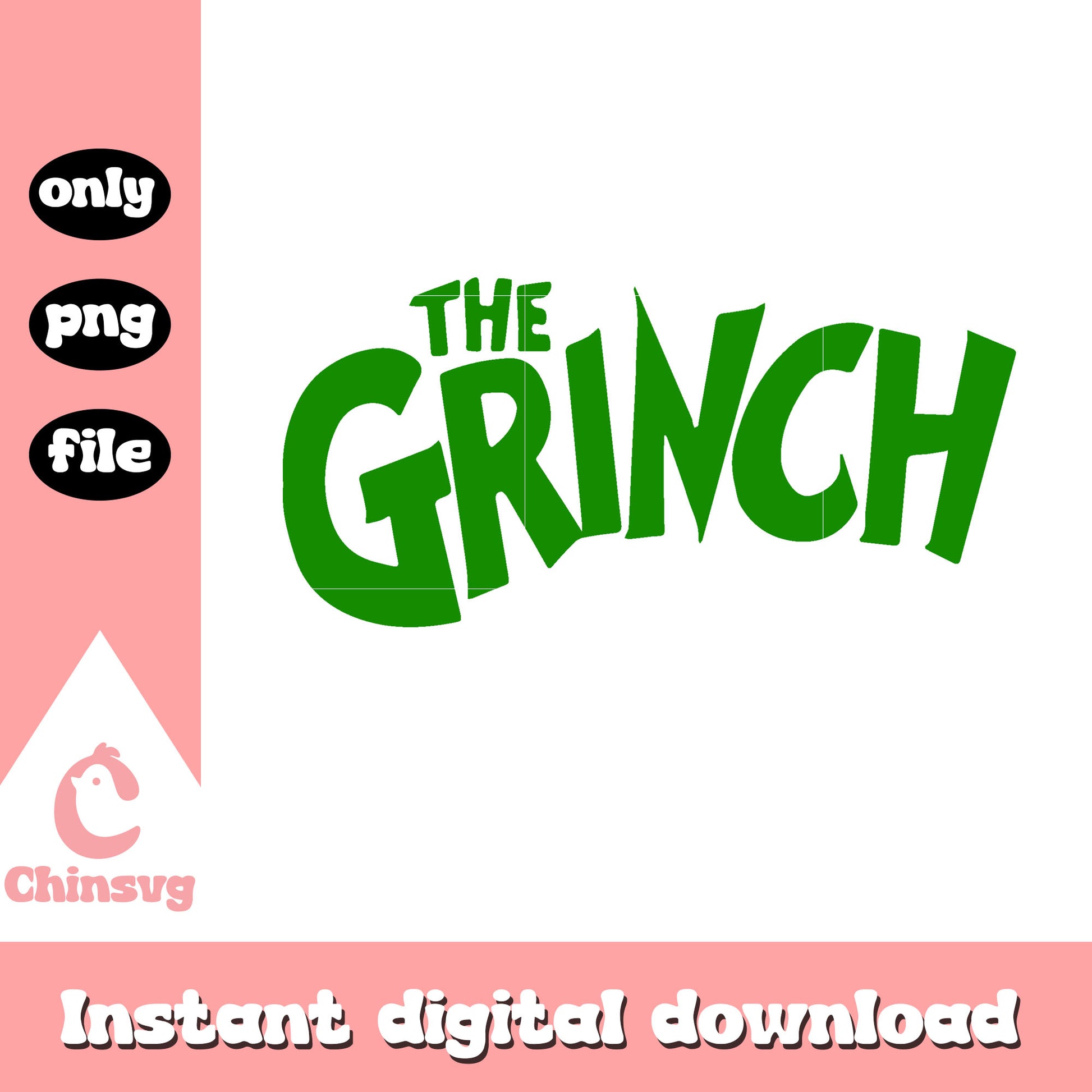 The grinch green font design png, grinch character png