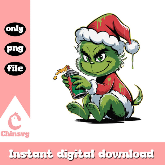 The grinch hand spray paint xmas png, merry christmas images png 