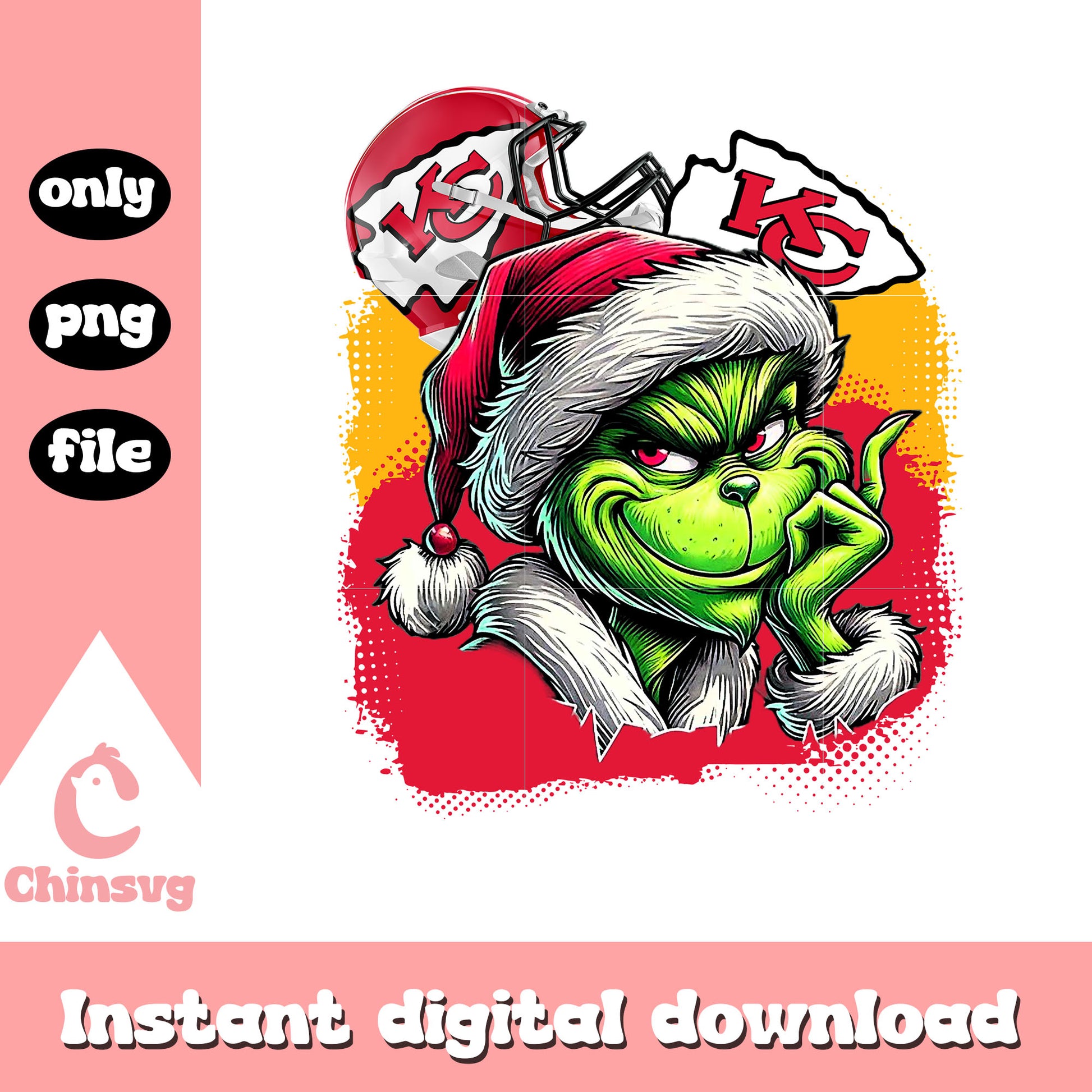The grinch kc team png, kansas city chiefs helmet png