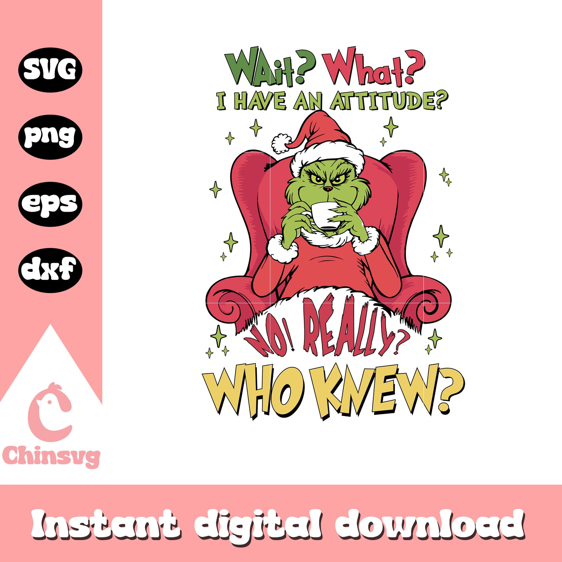 The grinch no really who knew svg, grinch face svg