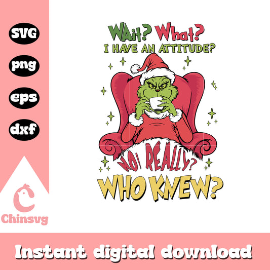 The grinch no really who knew svg, grinch face svg