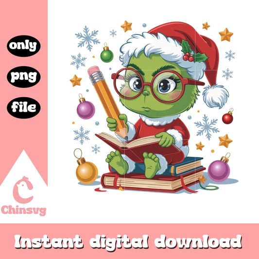 The grinch studying christmas ball png, image the grinch png
