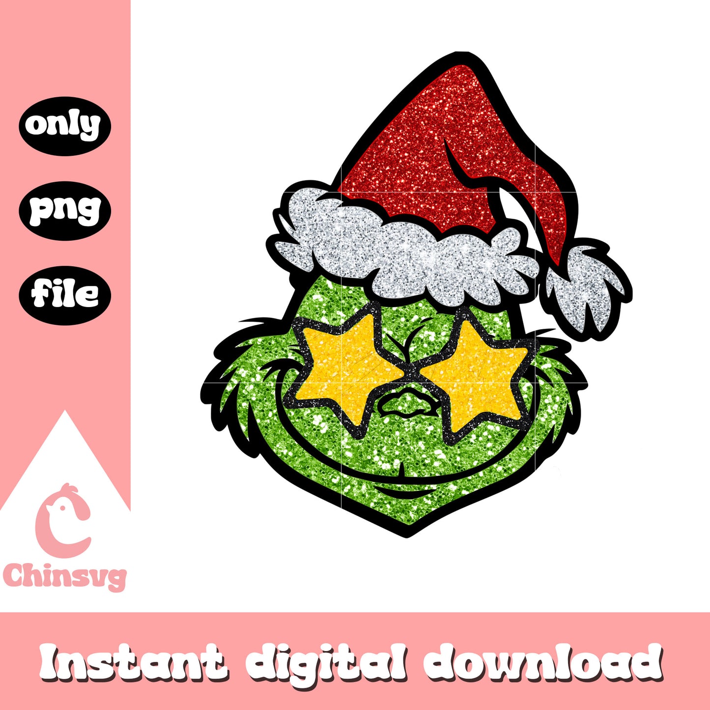 The grinch wear santa hat design png, the film the grinch png