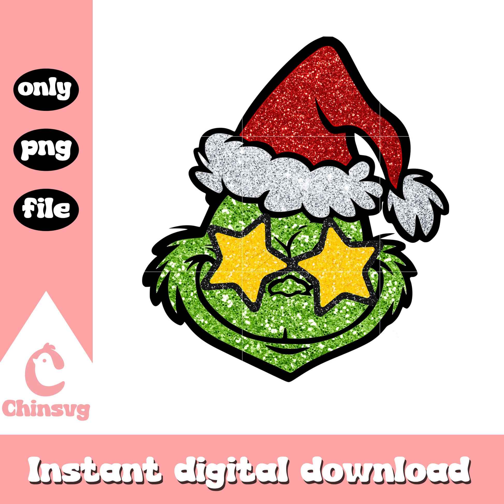 The grinch wear santa hat design png, the film the grinch png
