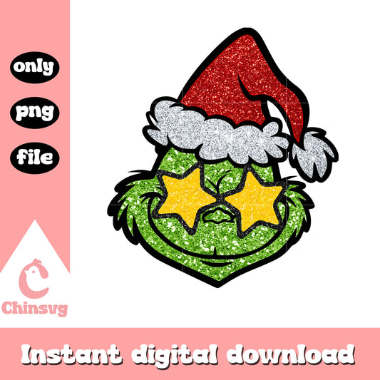 The grinch wear santa hat design png, the film the grinch png