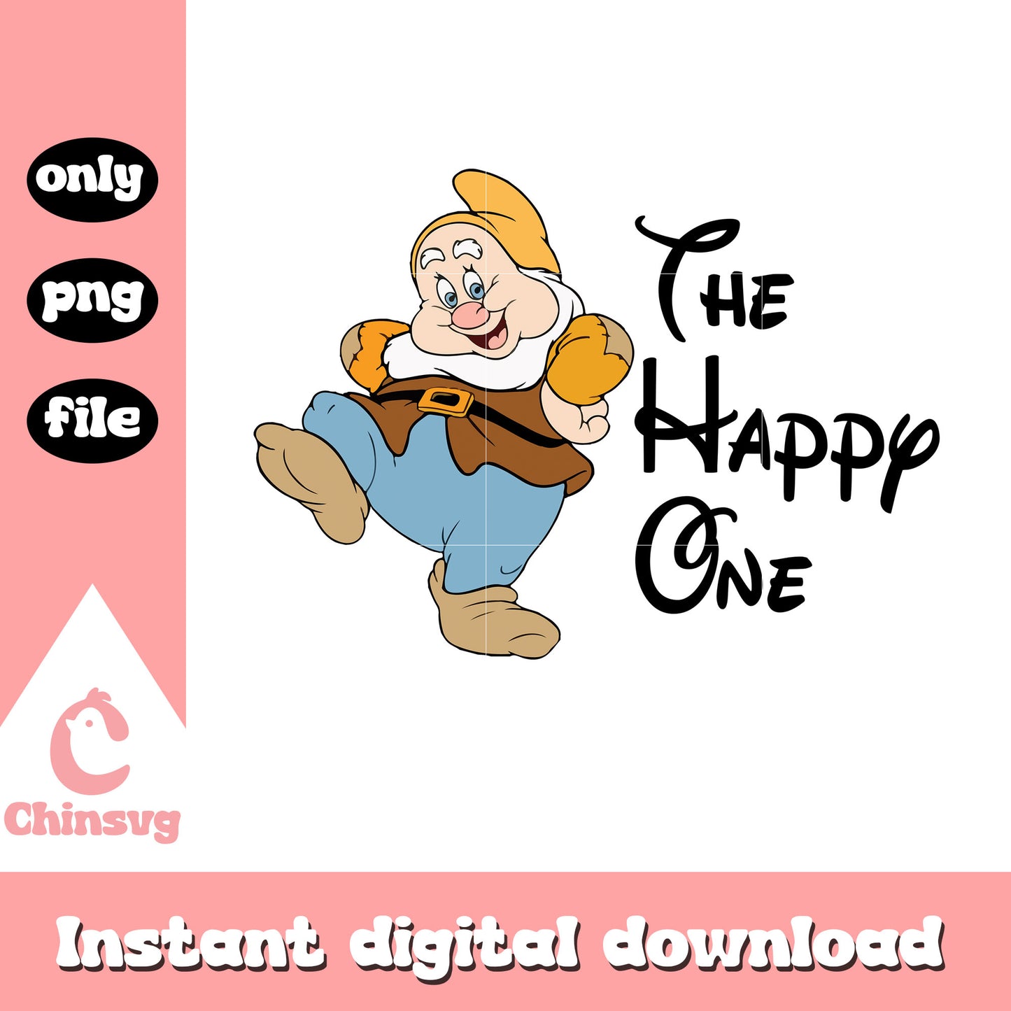 The happy one snow white cartoon png, happy from snow white png