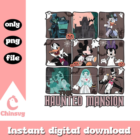 The haunted mansion png, mickey and friends png, halloween vibes png