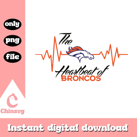 The heartbeat of broncos design svg, denver broncos t-shirt vintage svg 