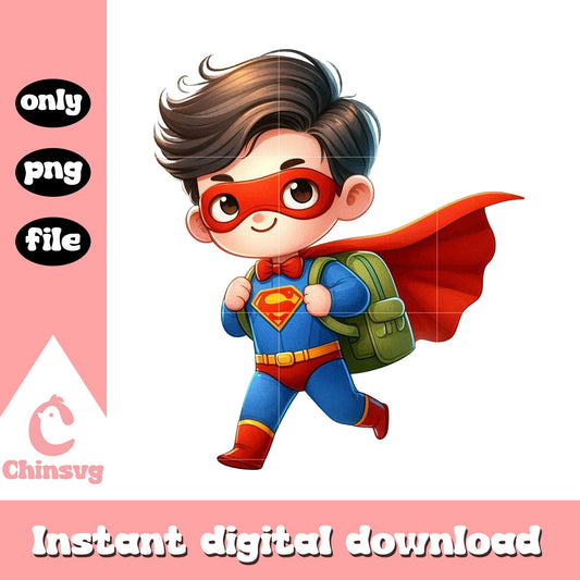 The hero superman character design png, back to school png