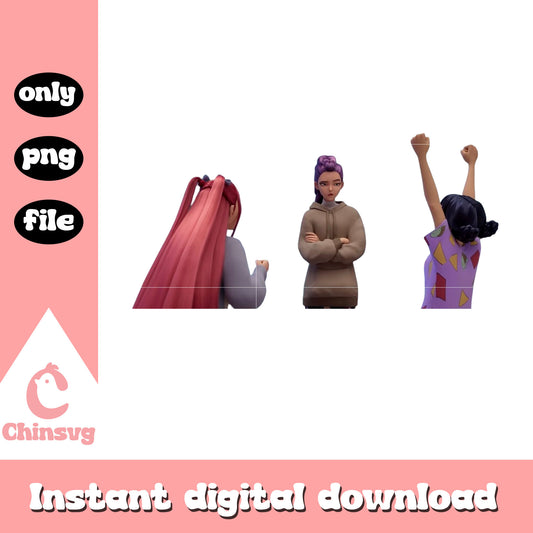 The huntrix kpop demon hunters movie png, netflix movie png