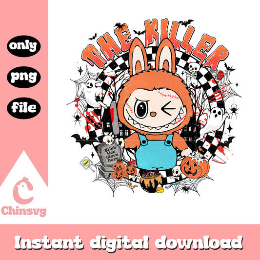 The killer chucky labubu design png, chucky cartoon png
