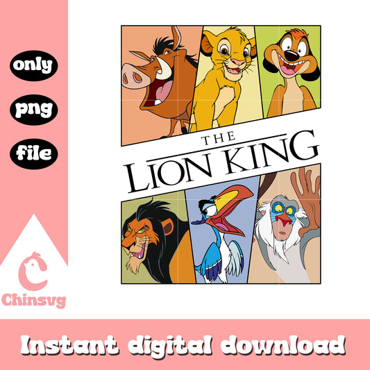 The lion king cartoon characters png, simba and friends png