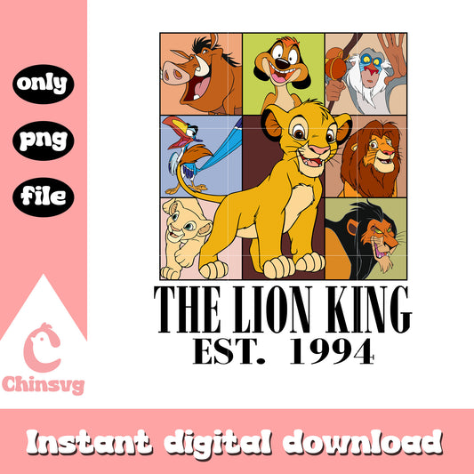 The lion king est 1994 all characters png, The lion king simba png