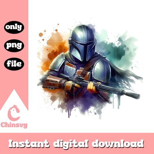 The mandalorian watercolor png, the mandalorian art png