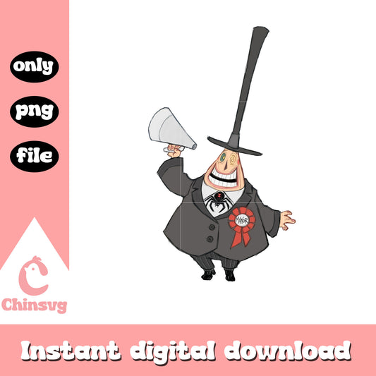 The mayor character gothic png, nightmare before christmas clipart png