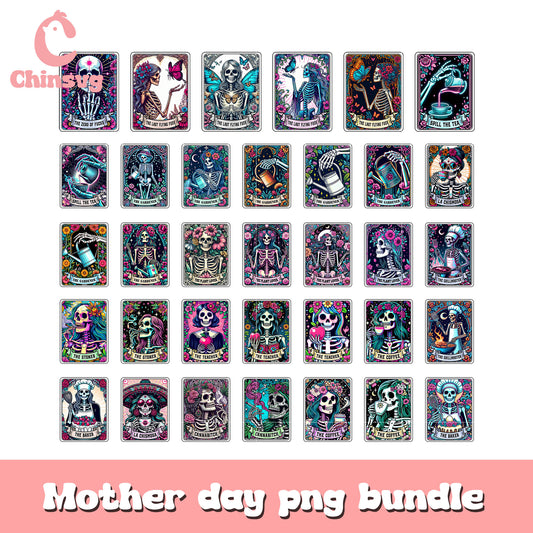 The mom horror tarot card design bundle png, horror mom​ png